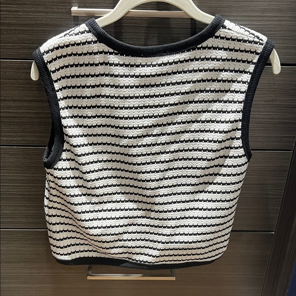 Zara Black and White Striped Cardigan Top - Picture 3 of 4